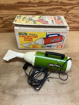 Vintage METRO Metaline Portable Heavy Duty Steel Vacuum Retro Green In Box