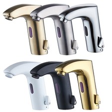 Auto Sensor Motion Hands Free Mixer Faucet Bathroom Restroom Vessel Sink Taps