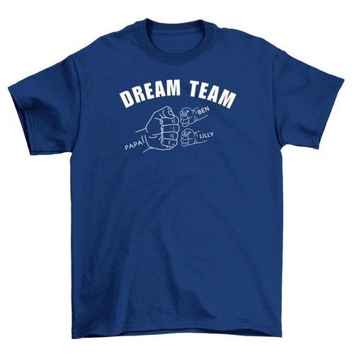 Dream Team Papa Fauststoß Herren TShirt personalisierbar Überraschung - Bild 6 von 9
