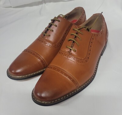 Parrazo Mens Wingtips Oxfords Size 9 Brown Plaid Dress Distressed Dapper Wingtip Oxfords, Mens Oxford Shoes, Brown Oxford Shoes main image 3