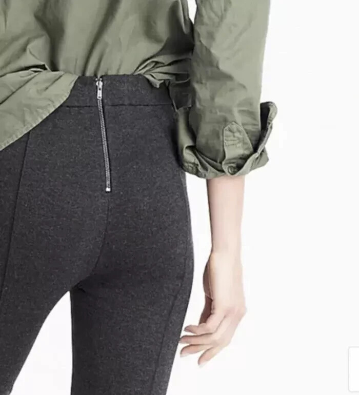 NWT Ladies J. Crew Any Day Gray Ponte Zipper Back Ankle Pants Size XXL
