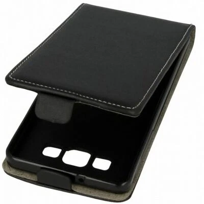 Flip Hülle Handy Schutz Huawei Honor 7 Schwarz Leder Imitat Slim Flex Schale Neu - Bild 1 von 2