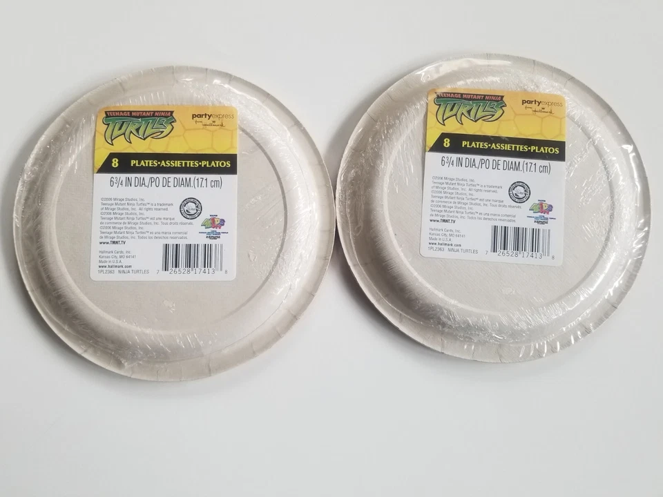 Platos de postre Party Express TORTUGAS NINJA MUTANTES ADOLESCENTES (2 paquetes 16 en total)  Foto 2 de 3