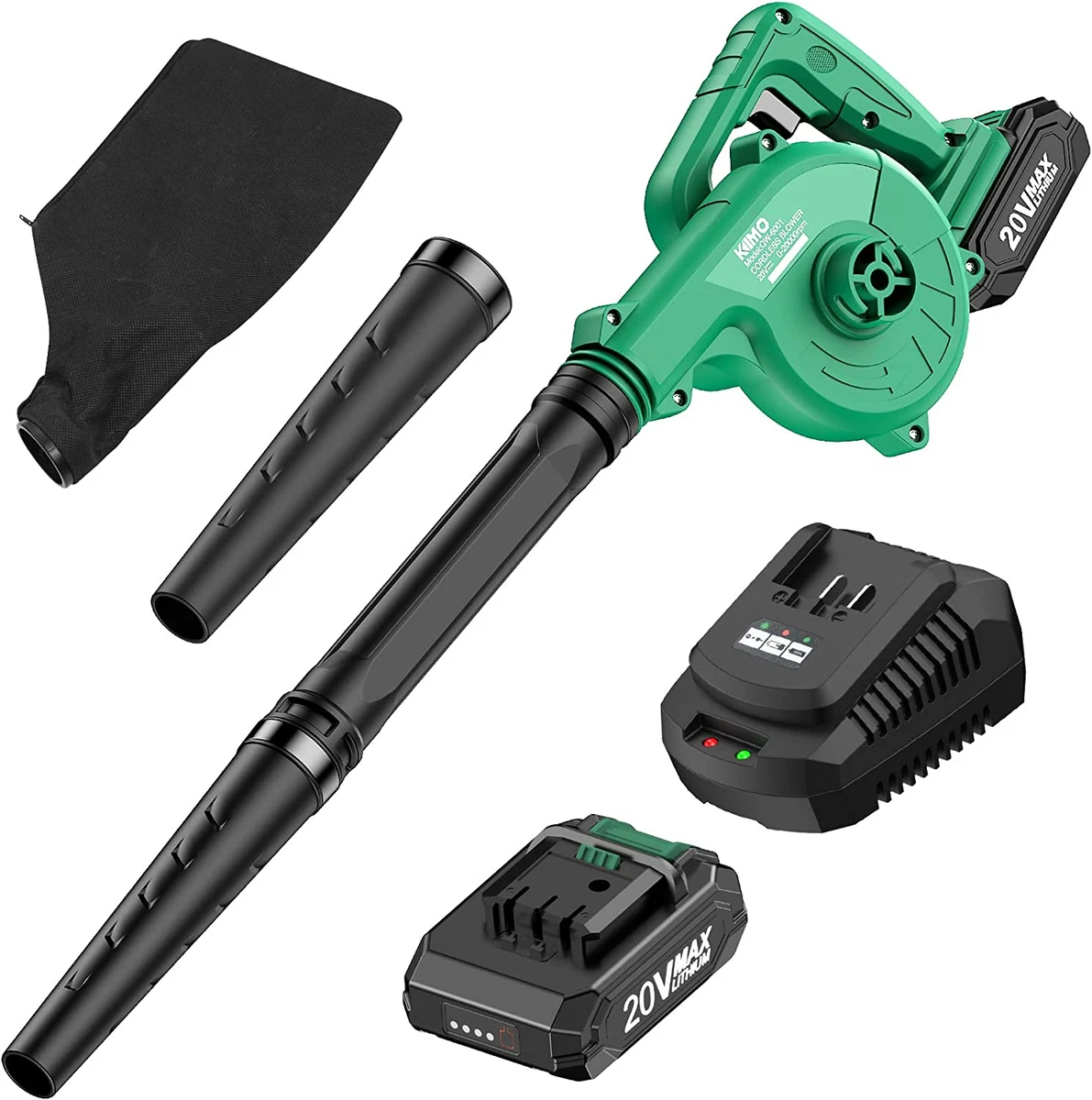 Cordless Leaf Blower, 20V Handheld Electric Leaf Blowers with 2 x