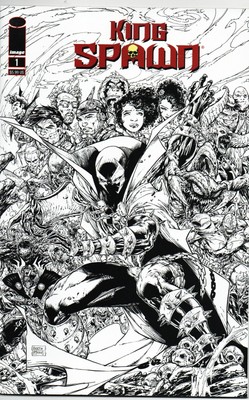 Image King Spawn 1 Comic hochwertige NM 9.0+ 2022 Tasche Board Hot B&W Variante Cover