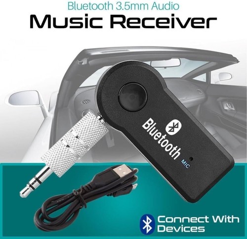 Bluetooth Receiver AUX Adapter 3.5mm Jack Phone Audio Car Radio with Mic - Afbeelding 6 van 7