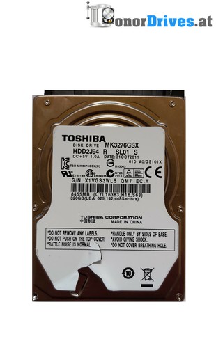 Toshiba - HDD2J94 - MK3276GSX - 320 GB  - SATA - G002825A Rev.*