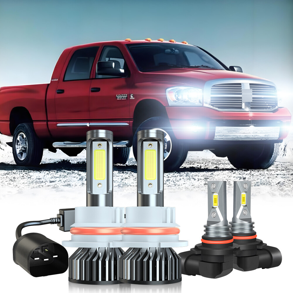 For 2002-2004 Dodge Ram 1500 2500 3500 4x LED Headlight Bulbs HI