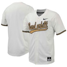 Vanderbilt Commodores Nike Men's White Full-Button Official NCAA Baseball Jersey