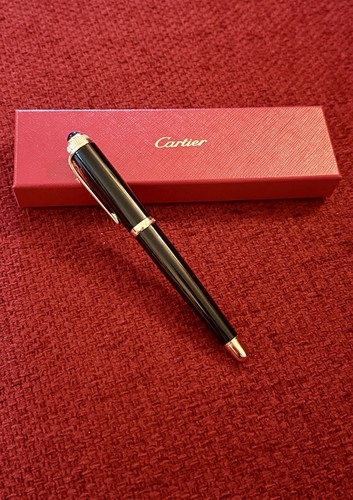Cartier Yellow Gold Finish Rollerball Pen, Collectable Promotional Gift, AD Gift - Foto 3 di 9