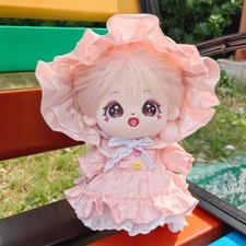 Cute Girls 20cm Plush Dolls Dress Hats Princess Outfits Toys Dress Up Clothing