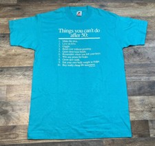 Vintage Over 50 T-shirt M VTG 90s Funny Comedy Old Age Tee Fruit Loom USA Made