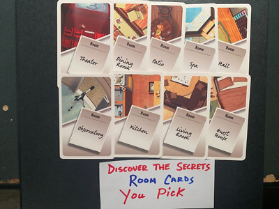 Clue  DISCOVER THE SECRETS  Room Cards   YOU PICK   2008 Parker Brothers