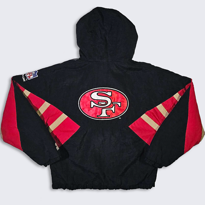 San Francisco 49ers Vintage 90s Starter Puffer Jacket - Black