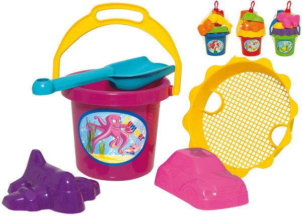 Sandspielzeug Set Schaufel Eimer FöRmchen Sieb Kinder Eimergarnitur 5-Tlg.-image