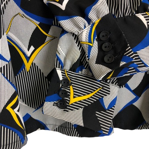 Vtg Country Sophisticates Pendleton Geometric Blouse Sz 8 Retro Tie Neck - Picture 8 of 12