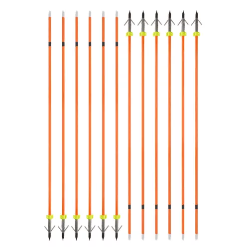 6/12pcs 30'' Bowfishing Solid Fishing Arrowheads Fiberglass Bow Archery Hunting - Picture 11 of 13