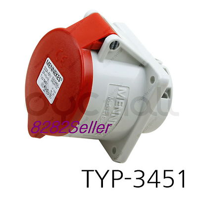 MENNEKES TYP 3451 NO.3451 [IP44 400V 32A 5P ] Panel mounted receptacle socket