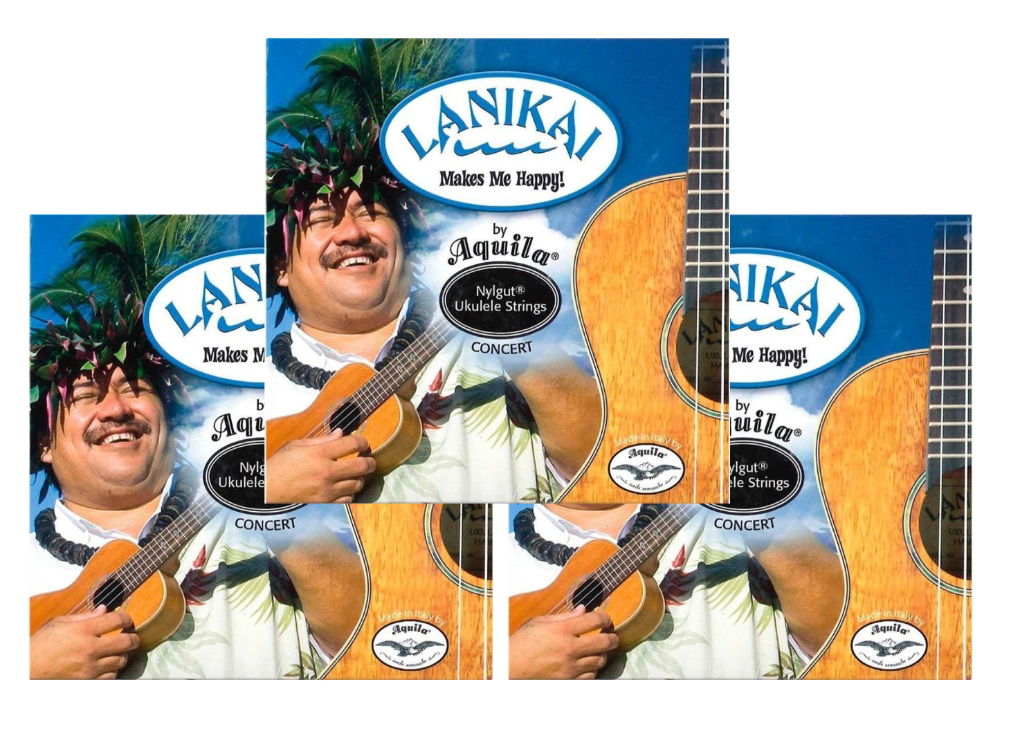 Комплект из 3 струн для гавайской гитары Lanikai Nylgut Aquila Concert High G, модель LA-CHG