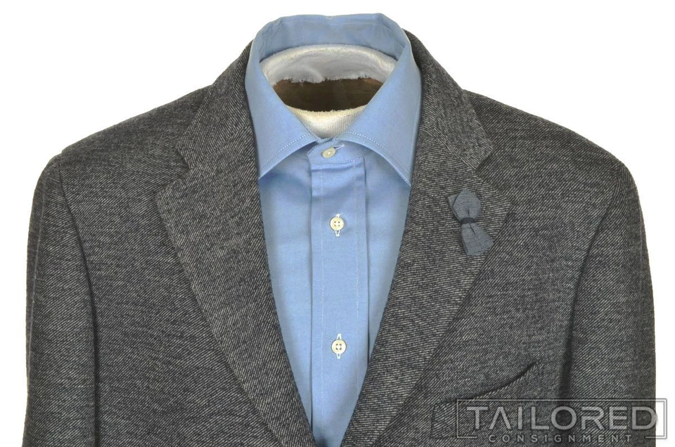 ALTEA Solid Blue COTTON WOOL Mens Blazer Sport Coat Jacket - EU 58 / US 44 R - Image 3 of 4