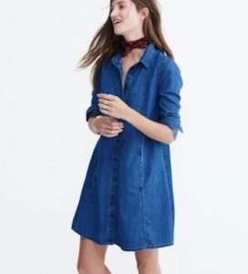 madewell denim covered button dress