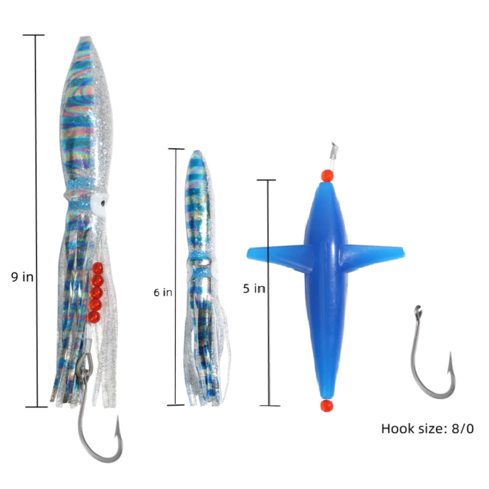 Señuelos de pesca de agua salada en alta mar Mahi atún Wahoo Marlin cebos de caza mayor Foto 2 de 4