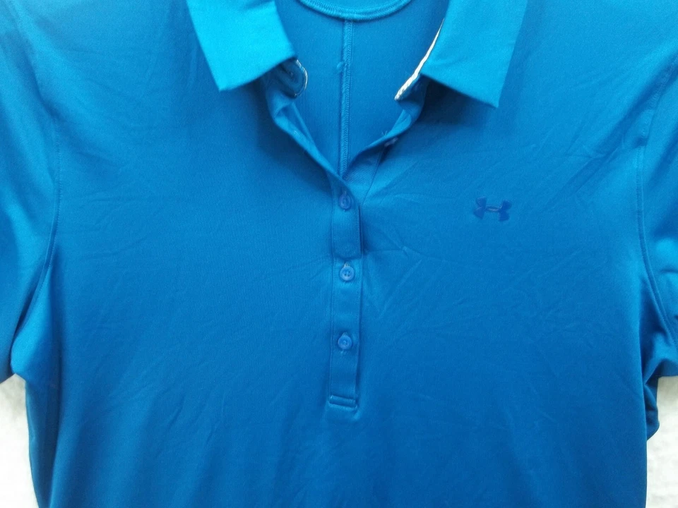 Under Armour Womens Blue Polo 1/2 Button Polyester Top Shirt Size XL - Image 4 of 4