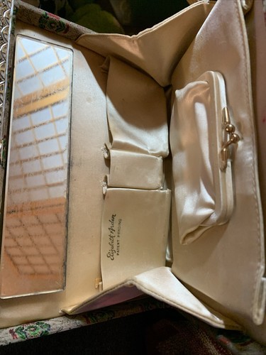 Vintage Elizabeth Arden Clutch 5”x 7” Cloth Mirror Change Purse Lipstick Holder - Picture 10 of 18