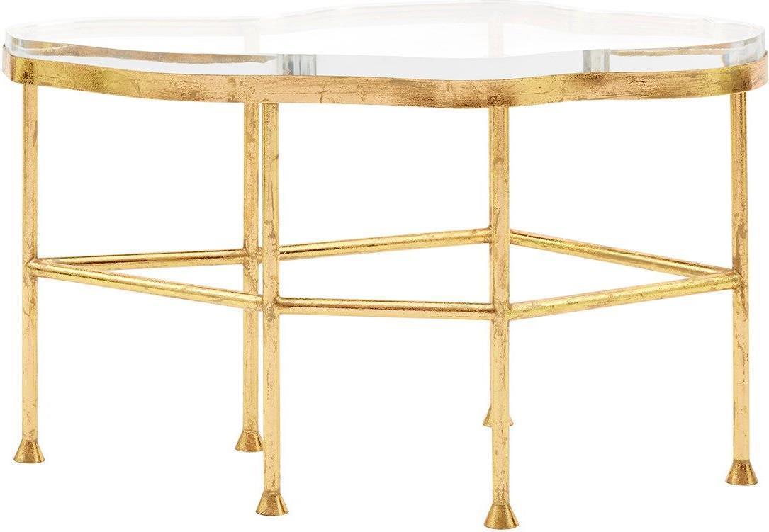 Coffee Table Cocktail BUNGALOW 5 CRISTAL Contemporary Organic Gold Leaf Frame-image
