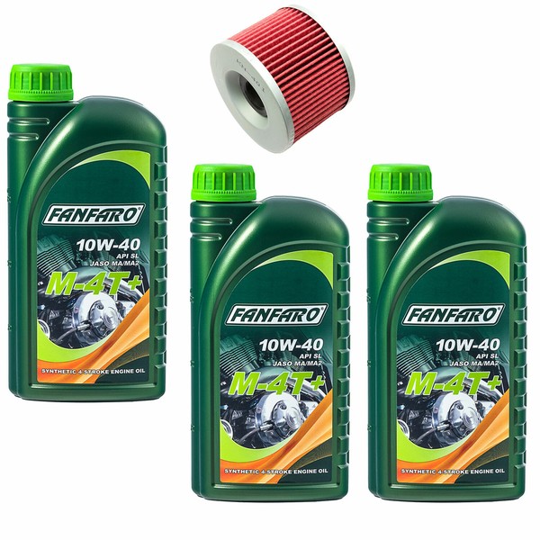 MotoröL Set 10W40 3 Liter ÖLfilter KN401 FüR Honda Kawasaki GPZ Yamaha XJR-image