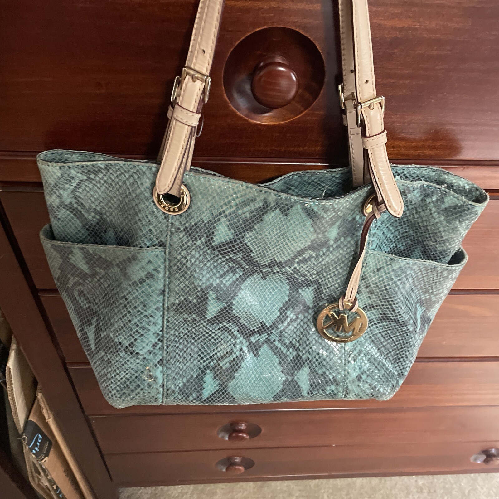 Michael Green Python Soft Snakeskin  Leather Shou… - image 2