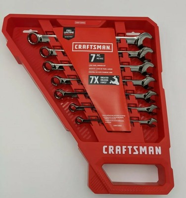 Craftsman 7 Piece Long Panel Metric Wrench Set - Gunmetal - 8 10 12-15