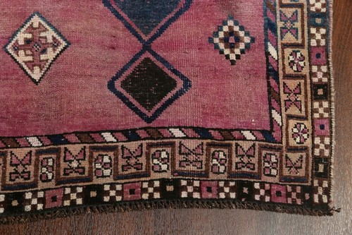 Antique Geometric Abadeh Hand-knotted Area Rug Traditional Oriental 4'x8' Carpet - Picture 6 of 12