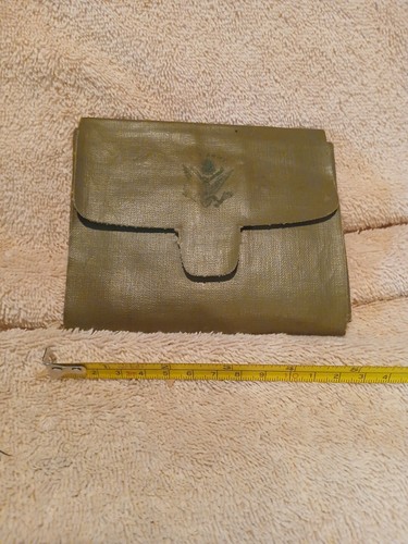 WWII WW2 Army Green Wallet Id Holder Papers Document Holder Theater Made Named