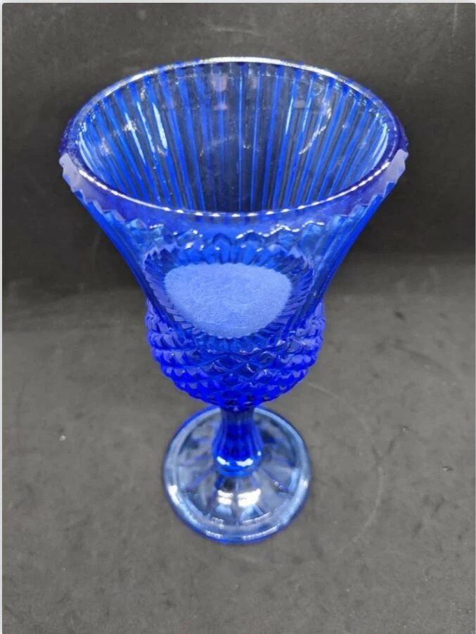 Avon Fostoria Glass George Washington Cobalt Blue Candle Holder 8" - Изображение 2 из 4