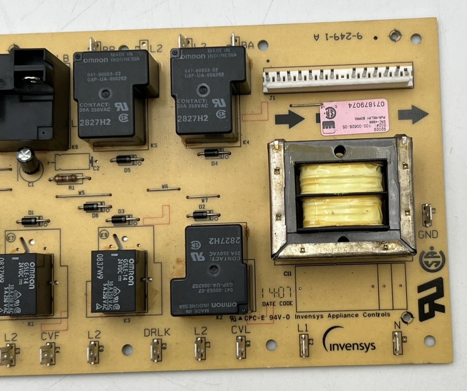 TABLERO RELÉ PCB HORNO DACOR, 92029, INVENSYS, NIOB Foto 3 de 4