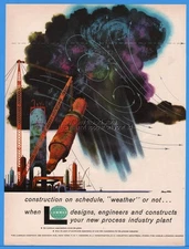 1960 Dean Ellis Modern Graphic Design Art Lummus Construction Vintage Print Ad