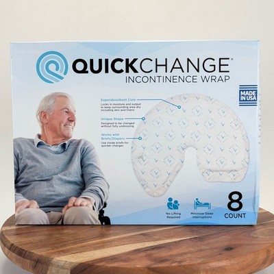 QuickChange Male Maximum Absorbency Incontinence Wrap One-Size 8 Count - NEW
