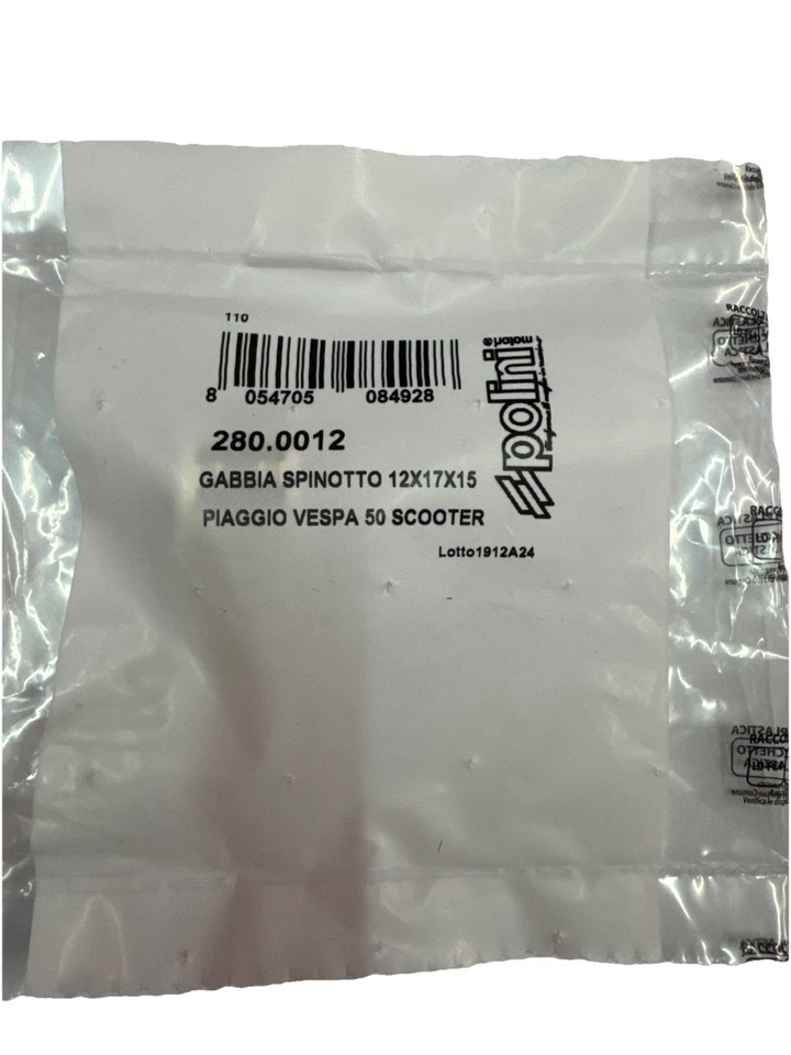 Gabbia a Rulli POLINI argento Spinotto 12x17x15 Piaggio Vespa 50 - Immagine 2 di 3