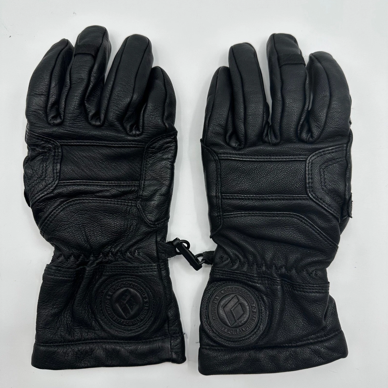 Black Diamond Kingpin Leather Gloves Black Goatskin Fleece Lined Small 801422
