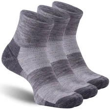 90% Merino Wool Socks for Men Women, Soft Thin Ankle Socks for Athletic Runni...