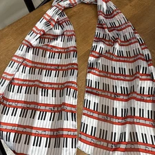 VTG Music Theme Women Scarf Musical Notes  Piano Keys Musician Pianist Composer