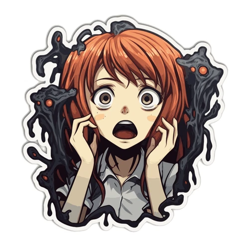 Anime Chibi Horror Scary Self Adhesive Vinyl Sticker