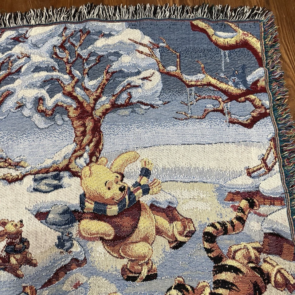 De colección Años 90 RARO Disney Winnie The Pooh Piglet Tigger Invierno Vacaciones Lanzamiento 50x40 Foto 3 de 4
