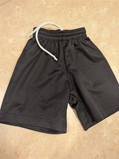 PROTIME SPORTS Boys Black Athletic Shorts Size Y XS Elastic Adjustable Waistband