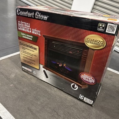 Comfort Glow Mobile Electric Fireplace, 4600 BTUs Heats Up To 400 Sq Ft QF4570R