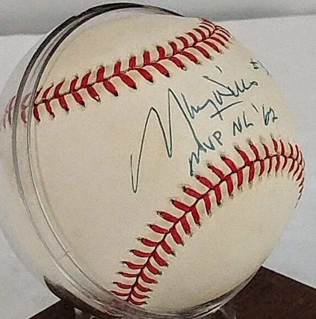 Autógrafo firmado por Maury Wills MLB Béisbol MVP NL '62 #30 Los Angeles Dodgers Foto 2 de 4