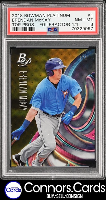 Brendan McKay Auto PSA 8 2018 Bowman Platinum Top Prospects FoilFractor /1