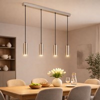 Pendellampe HäNgelampe Esstischleuchte Led Wohnzimmerlampe 4 Flammig H 120 Cm