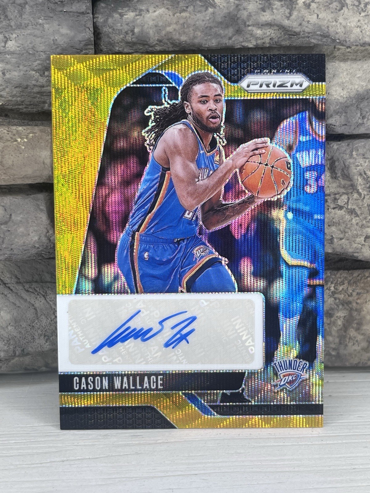 2024 Panini Prizm #SIG-CWT Cason Wallace Gold Wave Auto #/10 Rookie RC Thunder